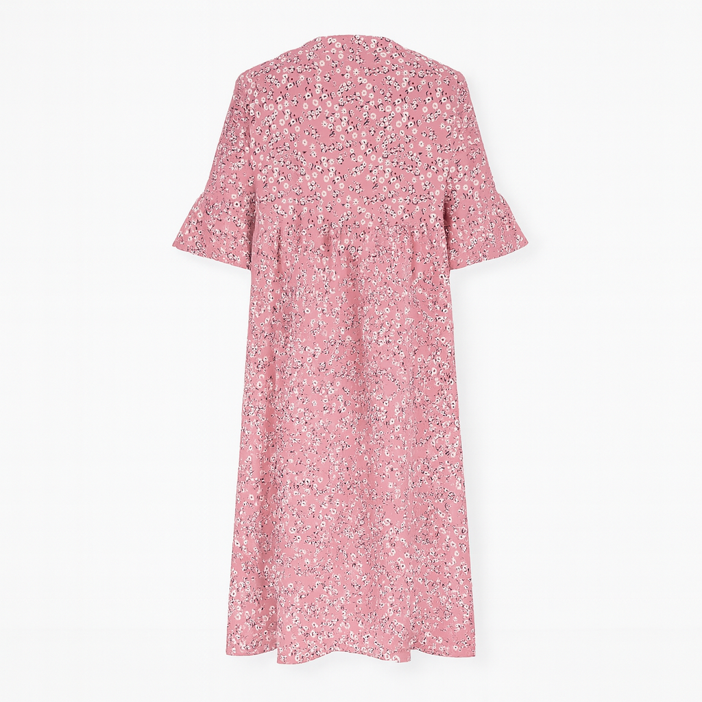 Vestido Midi Con Estampado Floral Y Mangas Medias Para Mujer | Ideal Para Días Cálidos Y Ocasiones Informales