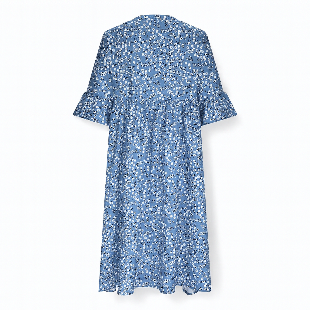 Vestido Midi Con Estampado Floral Y Mangas Medias Para Mujer | Ideal Para Días Cálidos Y Ocasiones Informales