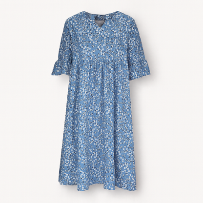 Vestido Midi Con Estampado Floral Y Mangas Medias Para Mujer | Ideal Para Días Cálidos Y Ocasiones Informales