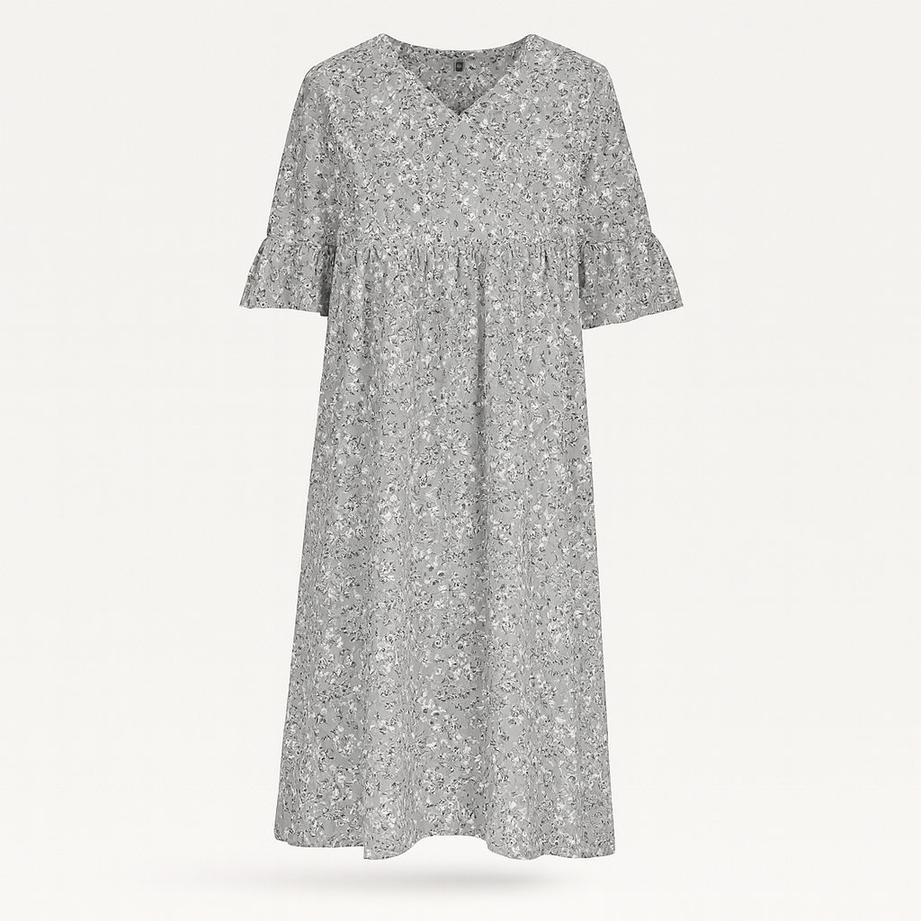 Vestido Midi Con Estampado Floral Y Mangas Medias Para Mujer | Ideal Para Días Cálidos Y Ocasiones Informales