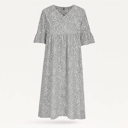 Vestido Midi Con Estampado Floral Y Mangas Medias Para Mujer | Ideal Para Días Cálidos Y Ocasiones Informales