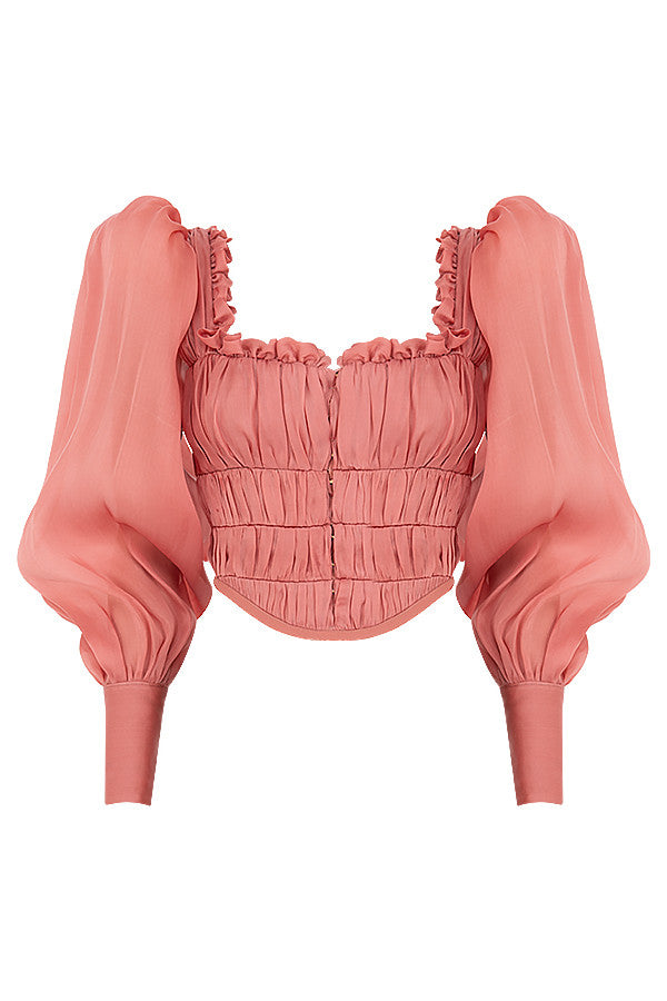 Blusa Con Corte Entallado Y Cuello En Forma De Corazón Para Mujer | Ideal Para Uso Diario O Ocasiones Semi-Formales