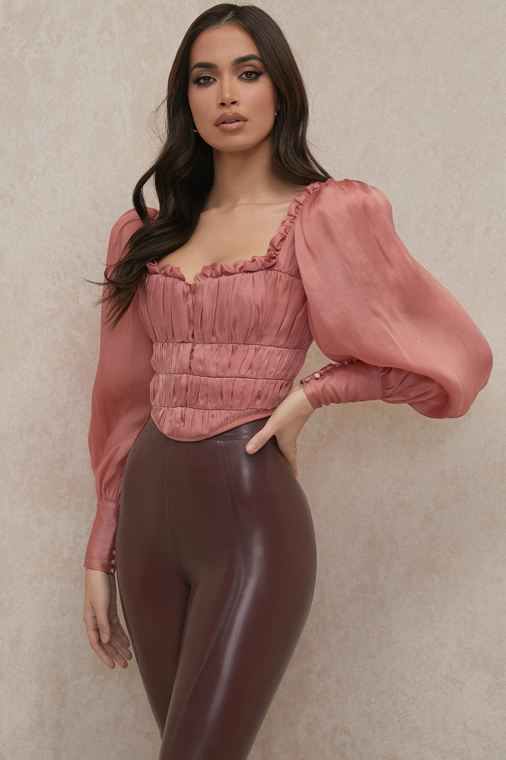 Blusa Con Corte Entallado Y Cuello En Forma De Corazón Para Mujer | Ideal Para Uso Diario O Ocasiones Semi-Formales