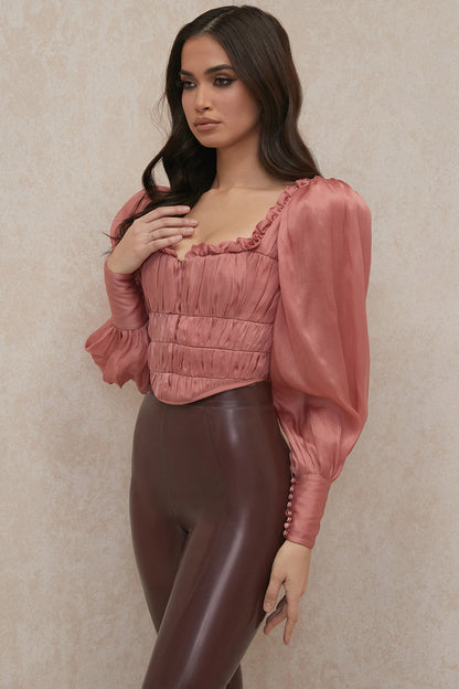 Blusa Con Corte Entallado Y Cuello En Forma De Corazón Para Mujer | Ideal Para Uso Diario O Ocasiones Semi-Formales