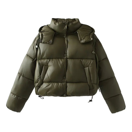 Chaqueta Acolchada Corta Con Capucha Para Mujer | Ideal Para Entretiempo