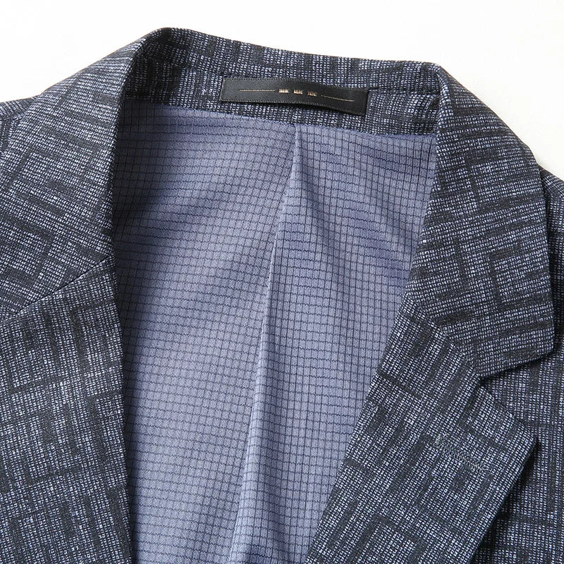 Blazer Con Motivo Geométrico Y Corte Estándar Para Hombre | Ideal Para Usos Formales Y Semi-Formales