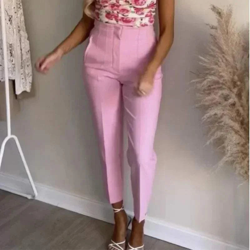 Pantalón De Talle Alto Y Corte Recto Para Mujer | Ideal Para Uso Diario Y Profesional