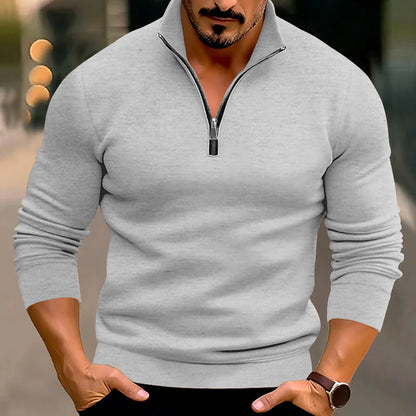 Jersey De Manga Larga Con Cuello Alto Y Cremallera Para Hombre | Ideal Para Uso Diario Y Profesional
