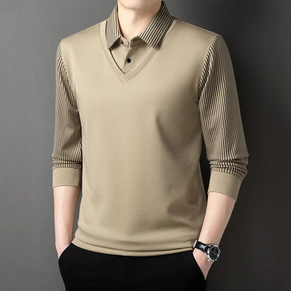 Jersey De Manga Larga Con Efecto Superpuesto Para Hombre | Ideal Para Uso Profesional Y Diario