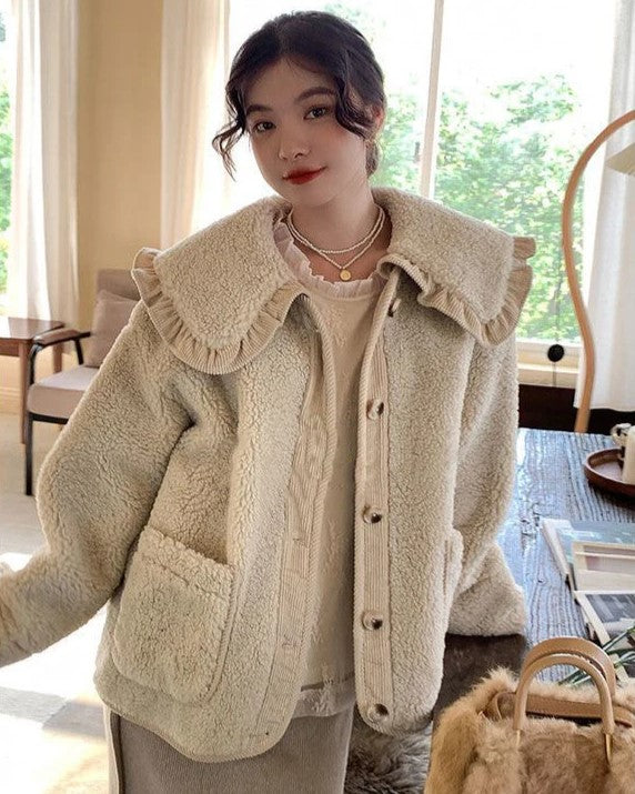 Abrigo De Invierno Con Cuello Decorativo Y Corte Suelto Para Mujer | Ideal Para Invierno