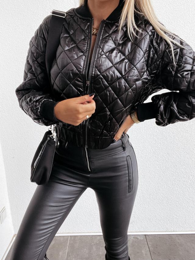 Chaqueta Puffer Corta Para Mujer con Cierre Frontal y Bolsillos | Ideal Para Uso Diario en Temporada Fría