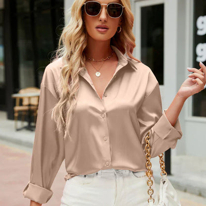 Blusa Con Corte Fluido Y Mangas Largas Para Mujer | Ideal Para Entornos Profesionales Y Salidas