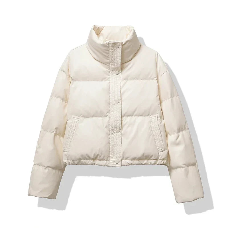 Doudoune Corta con Cuello Alto para Mujer | Ideal para Otoño e Invierno