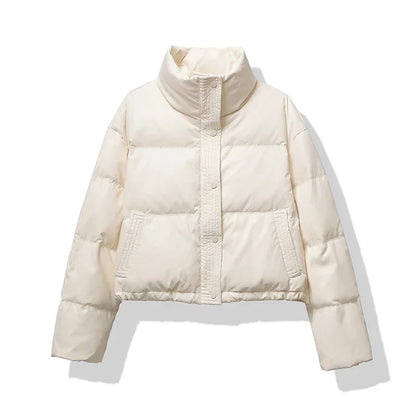 Doudoune Corta con Cuello Alto para Mujer | Ideal para Otoño e Invierno