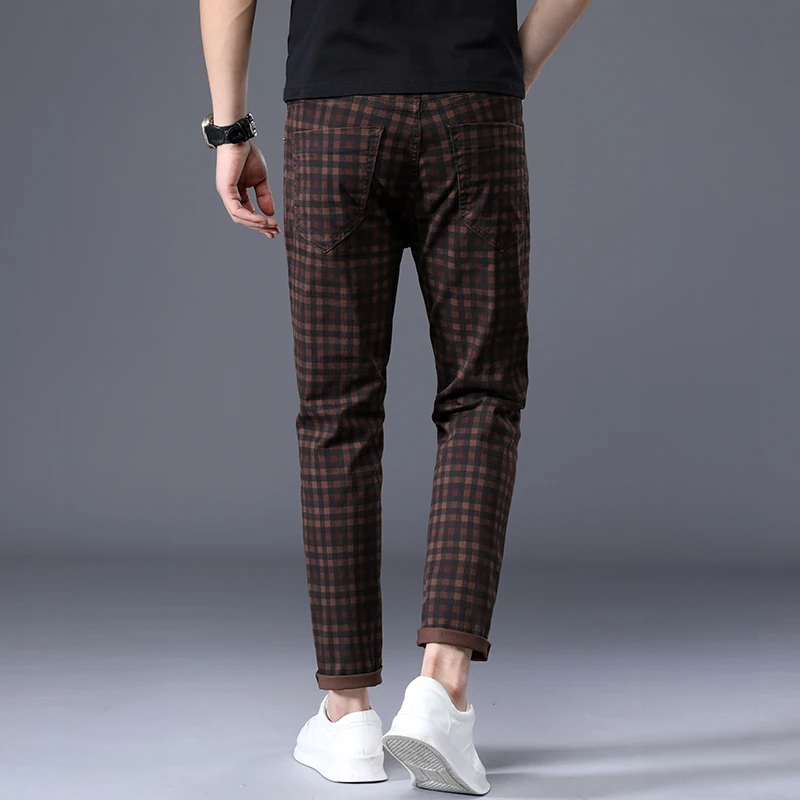 Pantalones Para Hombre Con Corte Slim Fit Y Motivo A Cuadros Para Hombre | Ideal Para Uso Diario