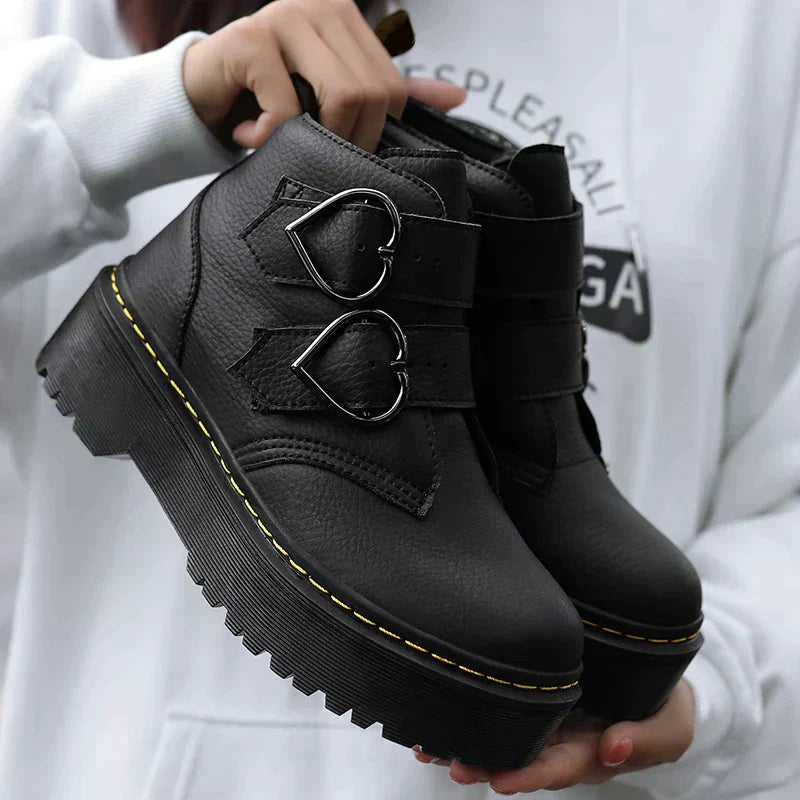Botas de Invierno con Suela Gruesa y Hebilla Decorativa para Mujer | Ideal para Invierno