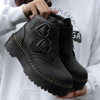 Botas de Invierno con Suela Gruesa y Hebilla Decorativa para Mujer | Ideal para Invierno