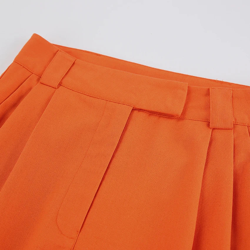 Pantalón De Cintura Alta Con Piernas Anchas Y Pliegues Para Mujer | Ideal Para Uso Diario