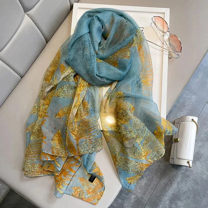Pañuelo Largo con Estampado Paisajístico para Mujer | Ideal para Otoño e Invierno