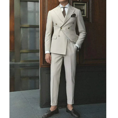 Traje de Dos Piezas con Chaqueta Cruzada para Hombre | Ideal para Eventos Formales y Profesionales
