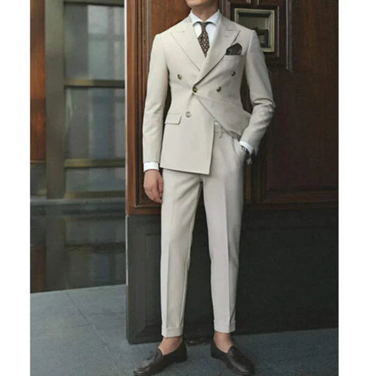 Traje de Dos Piezas con Chaqueta Cruzada para Hombre | Ideal para Eventos Formales y Profesionales