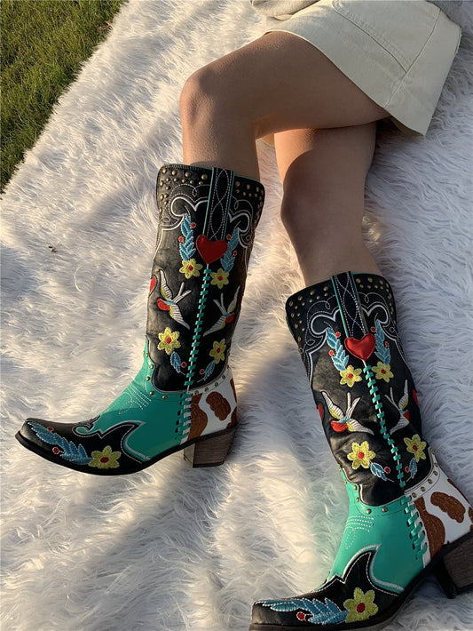 Botas De Estilo Western Con Diseño Estructurado Para Mujer | Ideal Para Uso Diario