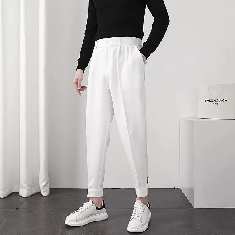 Pantalones Slim Fit con Cintura Elástica para Hombre | Ideales para Uso Diario y Semi-Formal