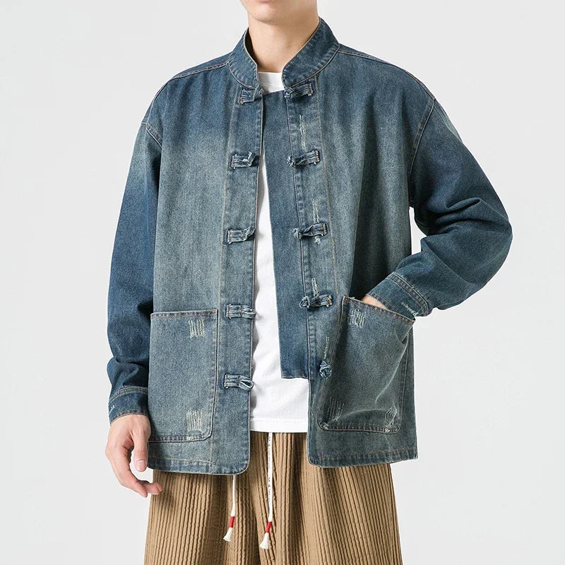 Camisa Con Cierre De Botones Y Col Mandarín Para Hombre | Ideal Para Uso Diario