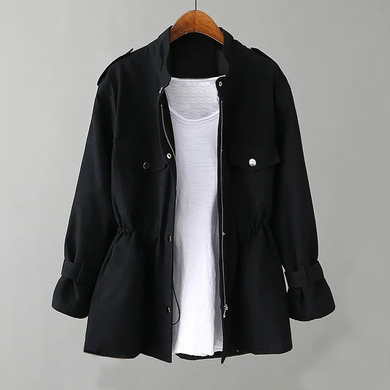 Trench Largo con Doble Botonadura y Cinturón Ajustable para Mujer | Ideal para Otoño y Eventos Formales