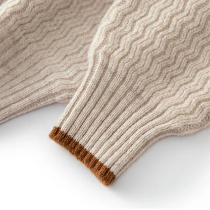 Jersey con Media Cremallera y Textura Acanalada en Zigzag para Hombre | Ideal para Entretiempo