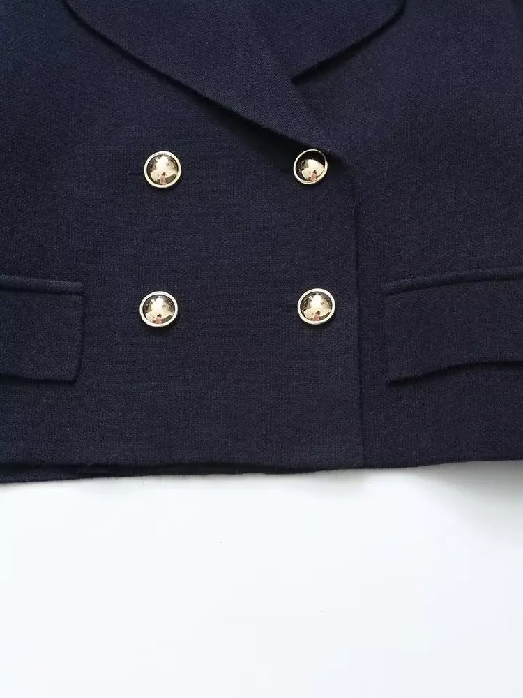 Blazer Corto Oversize con Doble Botonadura para Mujer | Ideal para Uso Diario y Ocasiones Formales