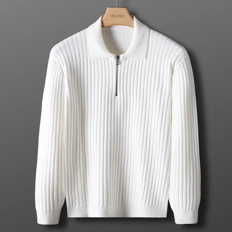 Jersey de Punto para Hombre con Rayas y Cuello Polo | Ideal para Uso Diario