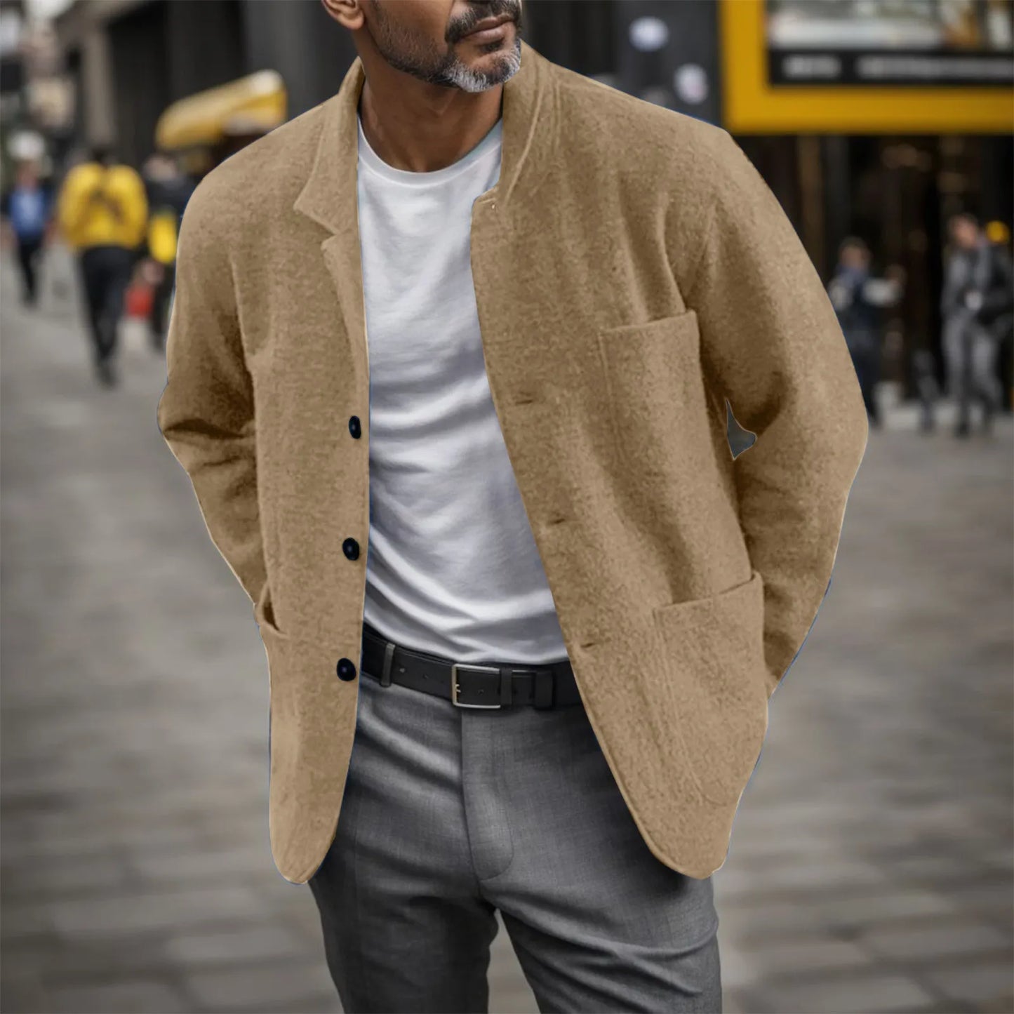 Chaqueta Para Hombre De Corte Fluido Con Bolsillos Frontales | Ideal Para Uso Profesional Y Casual