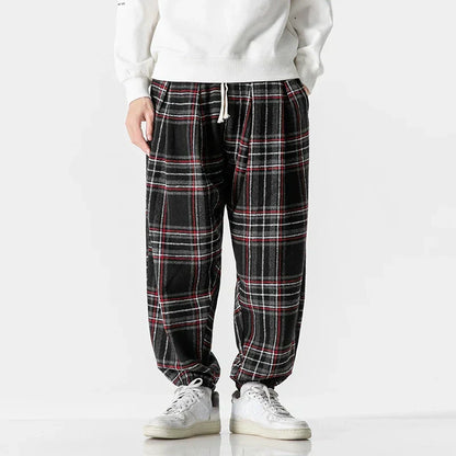 Pantalón De Chándal A Cuadros Con Corte Amplio Para Adultos | Ideal Para Uso Diario E Informal
