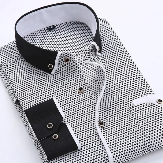 Camisa De Manga Larga Con Cierre De Botones Para Hombres | Ideal Para Uso Diario Y Ocasiones Formales