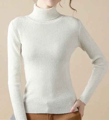 Jersey Ajustado Con Cuello Alto Y Estructura Acanalada Para Mujer | Ideal Para Uso Diario Y Formal