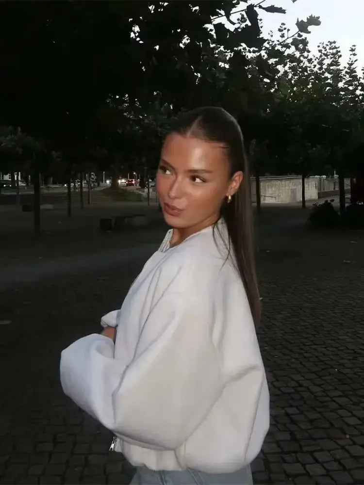 Chaqueta de Entretiempo con Cuello Redondo para Mujer | Ideal para Uso Diario y Contextos Profesionales