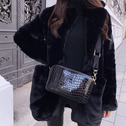 Abrigo De Invierno Con Cuello Amplio Y Bolsillos Para Mujer | Ideal Para Invierno