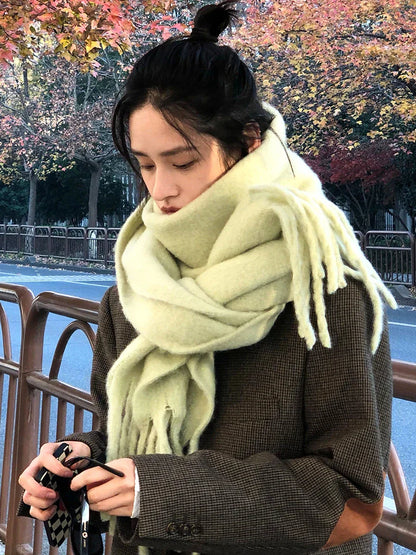 Bufanda Larga con Flecos Decorativos para Mujer | Ideal para Invierno