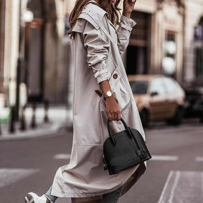Trench Largo De Corte Recto Para Mujer | Ideal Para Salidas Diarias Y Actividades Al Aire Libre