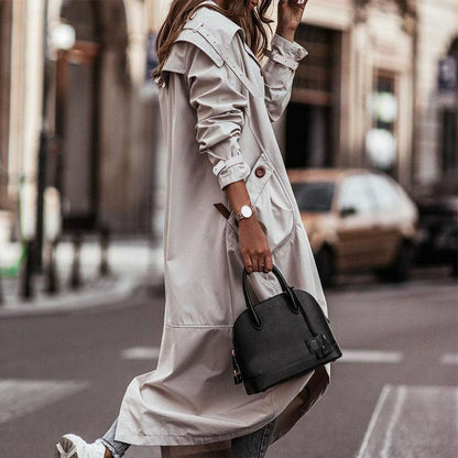 Trench Largo De Corte Recto Para Mujer | Ideal Para Salidas Diarias Y Actividades Al Aire Libre