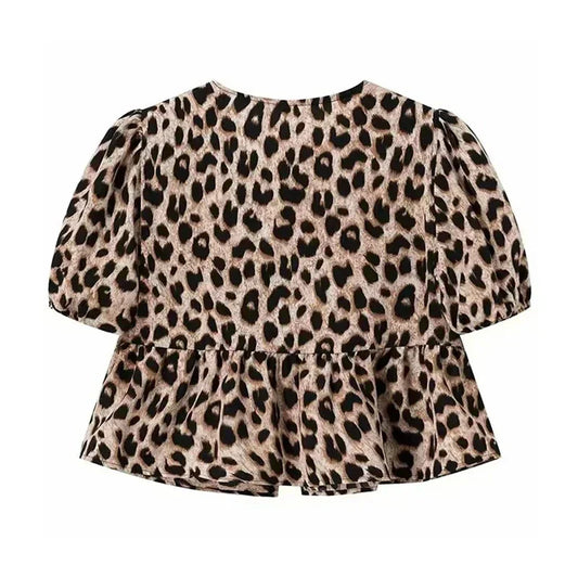 Crop Top Con Estampado Animal Y Cuello Redondo Para Mujer | Ideal Para Uso Diario O Salidas Informales