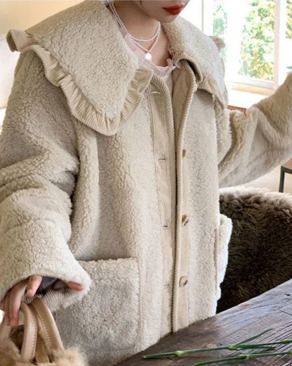 Abrigo De Invierno Con Cuello Decorativo Y Corte Suelto Para Mujer | Ideal Para Invierno