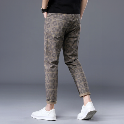 Pantalones Para Hombre Con Corte Slim Fit Y Motivo A Cuadros Para Hombre | Ideal Para Uso Diario
