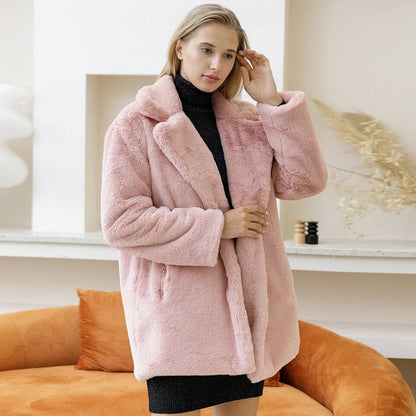 Abrigo De Invierno Con Cuello Amplio Y Bolsillos Para Mujer | Ideal Para Invierno