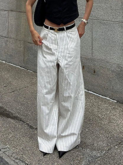 Pantalón De Talle Alto Con Pierna Ancha Y Pliegues Para Mujer | Ideal Para Uso Diario O Profesional
