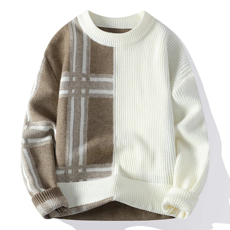 Jersey con Motivo a Cuadros y Corte Relajado para Hombre | Ideal para Uso Diario