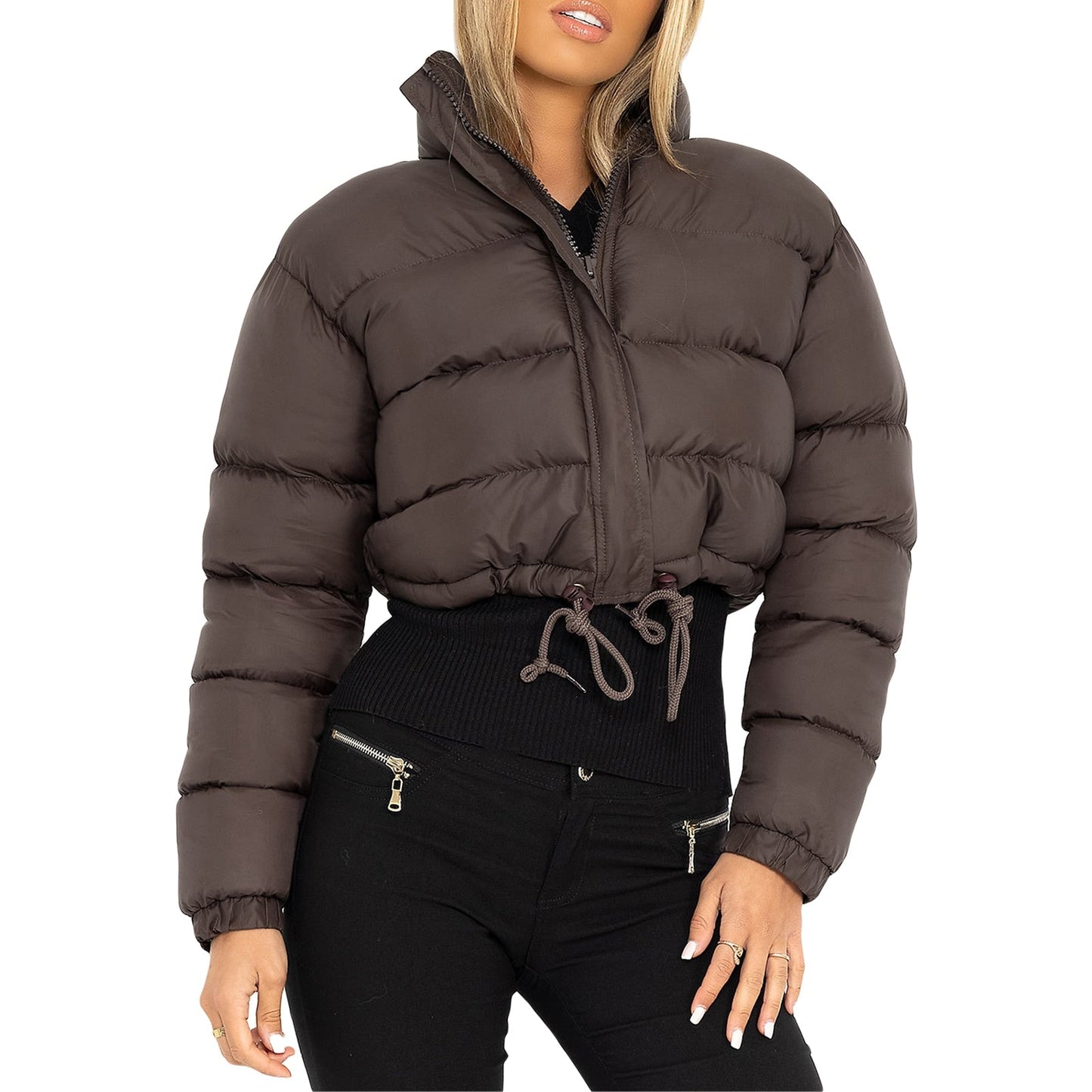 Chaqueta Acolchada De Invierno Con Cierre Frontal Para Mujer | Ideal Para Temporada Fría