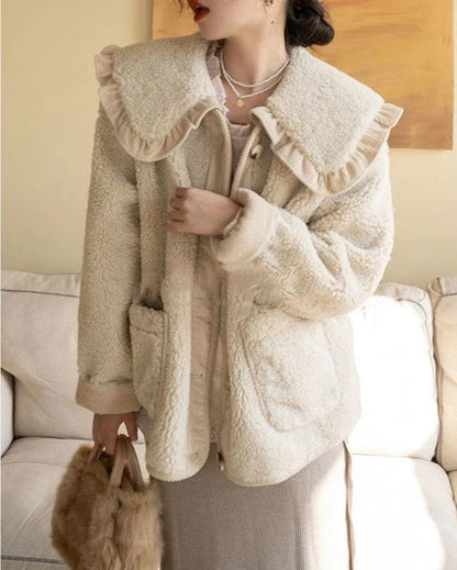 Abrigo De Invierno Con Cuello Decorativo Y Corte Suelto Para Mujer | Ideal Para Invierno