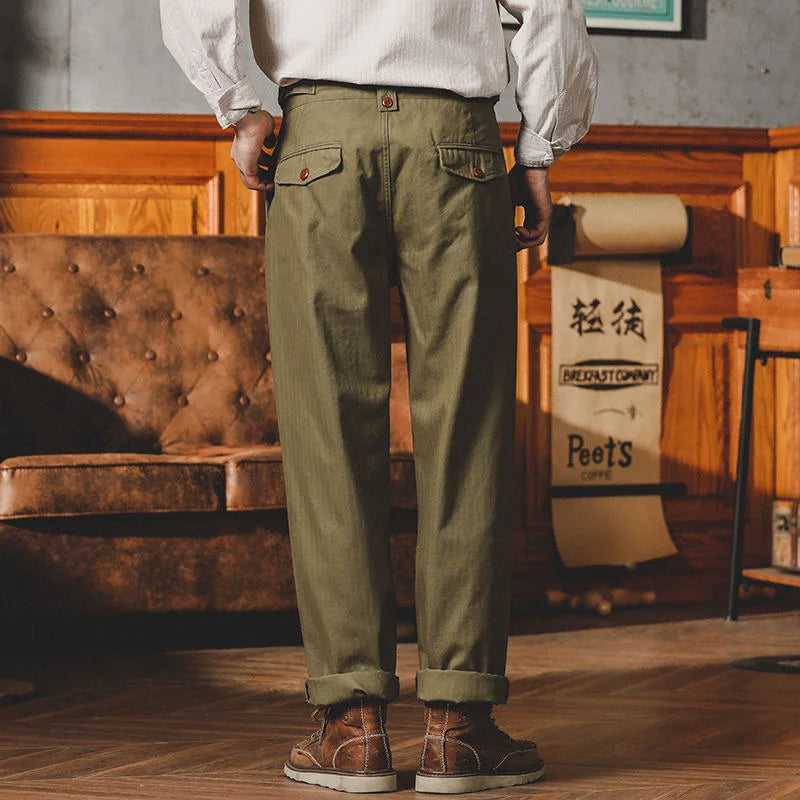 Pantalón Casual de Corte Recto con Pliegue Frontal y Bolsillos para Hombre | Ideal para Uso Diario